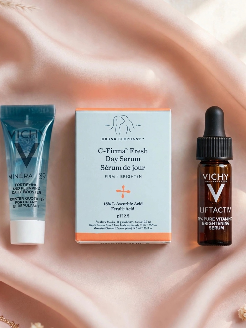 Brightening Minis Bundle | Drunk Elephant C-Firma, Vichy Mineral 89 & LiftActi